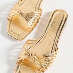 Loeffler Randall Izzie Leather Knot Flat Sandals Size 6